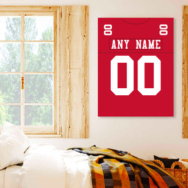 San Francisco Jersey Custom Canvas Print Wall Art for Boy Girl Men Women Football Personalized Canvas Art
